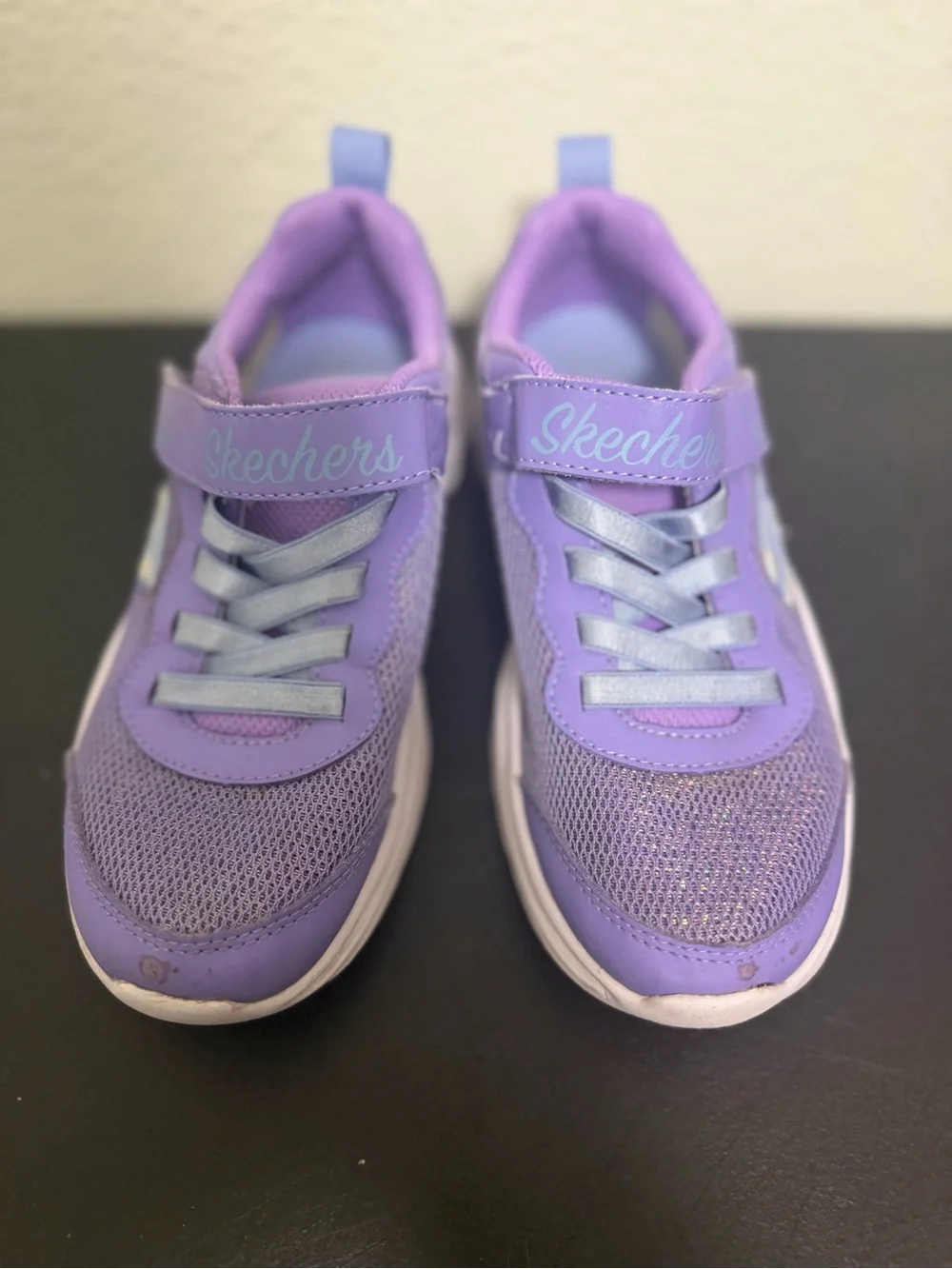 Skechers Kids Purple and Light Blue Slip-On Athletic Sneakers - SZ 13.5